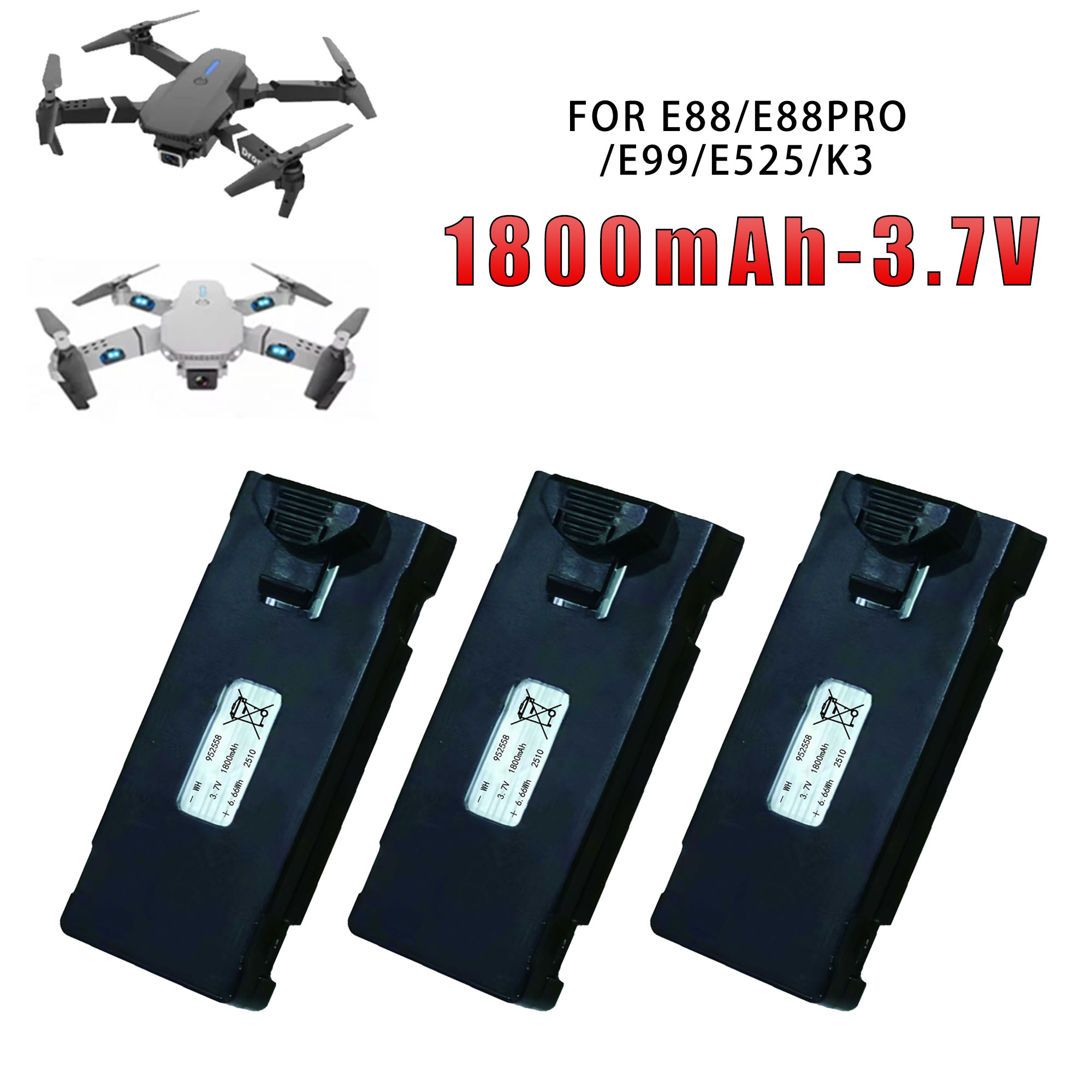 Eachine Drone E58 - E88 3.7V 1800mAh 오리지널 공장 E88/E99/E525/K3